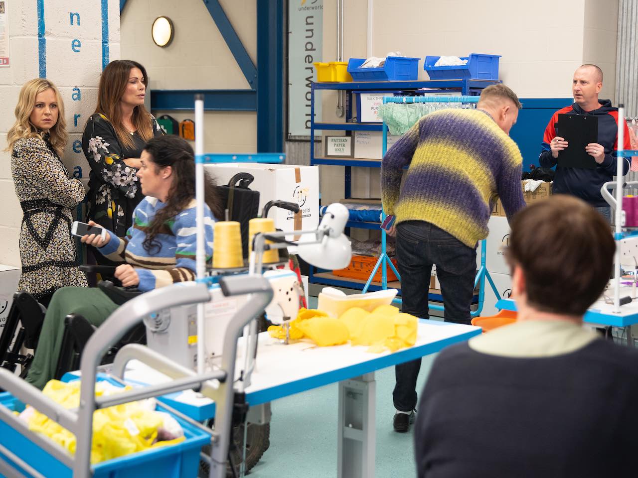 The factory workers on Coronation Street on November 8, 2023