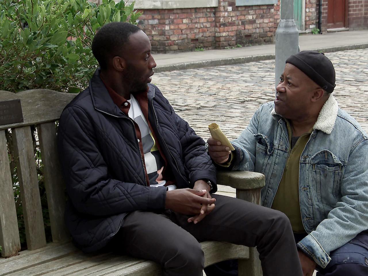 Michael and Ed on Coronation Street on October 18, 2023
