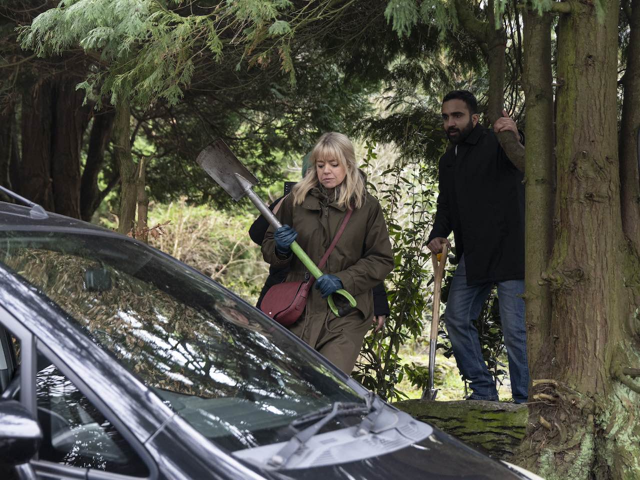 Toyah confronts an amateur sleuth in the park on Coronation Street on April 22, 2024