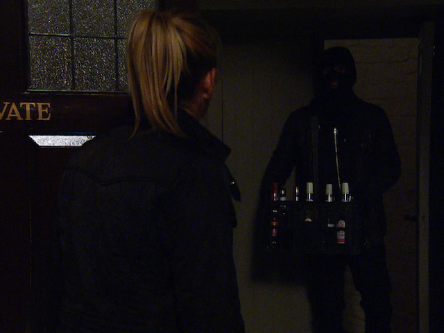 Charity confronting an intruder on Emmerdale on September 21, 2021