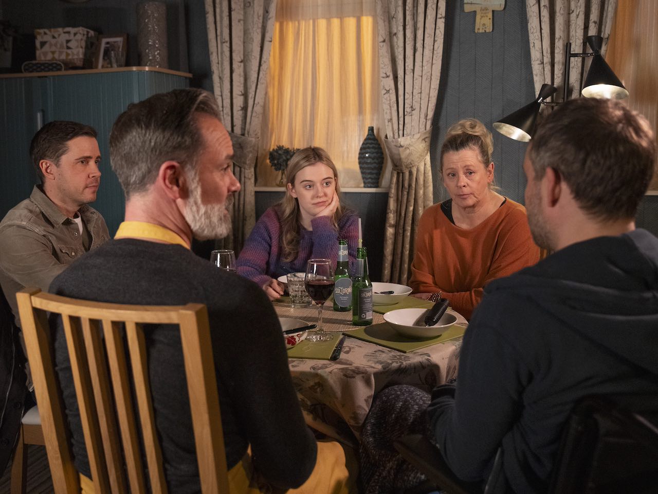 Paul, Billy, Summer, Todd and Bernie on Coronation Street on March 25, 2024