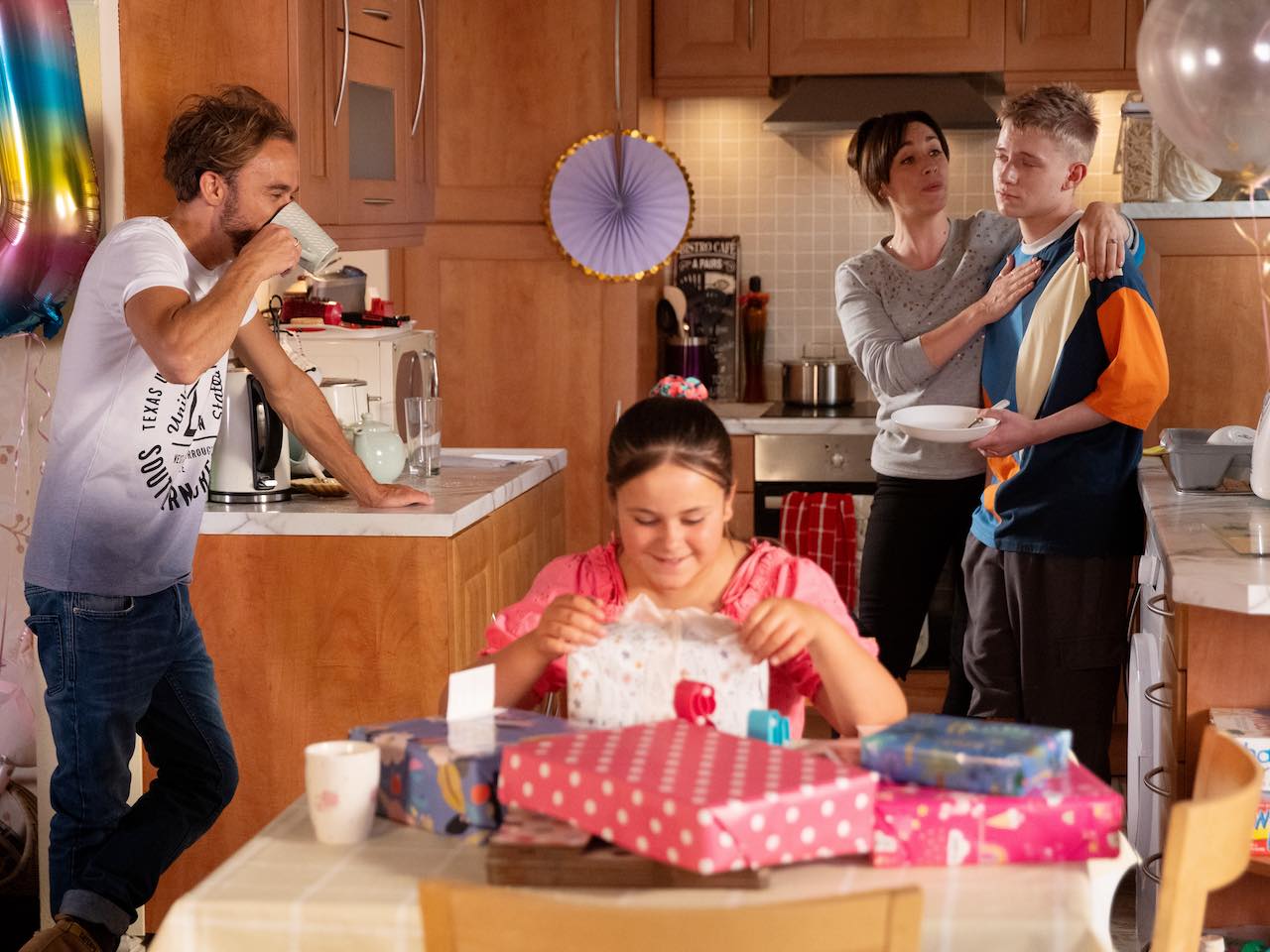 David, Lily, Shona and Max on Coronation Street on August 25, 2023