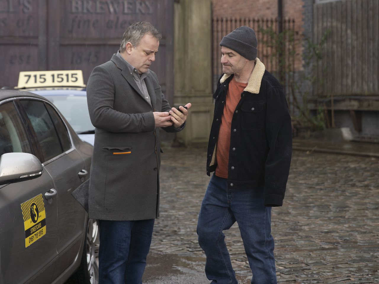 Steve and Tim on Coronation Street on April 26, 2024