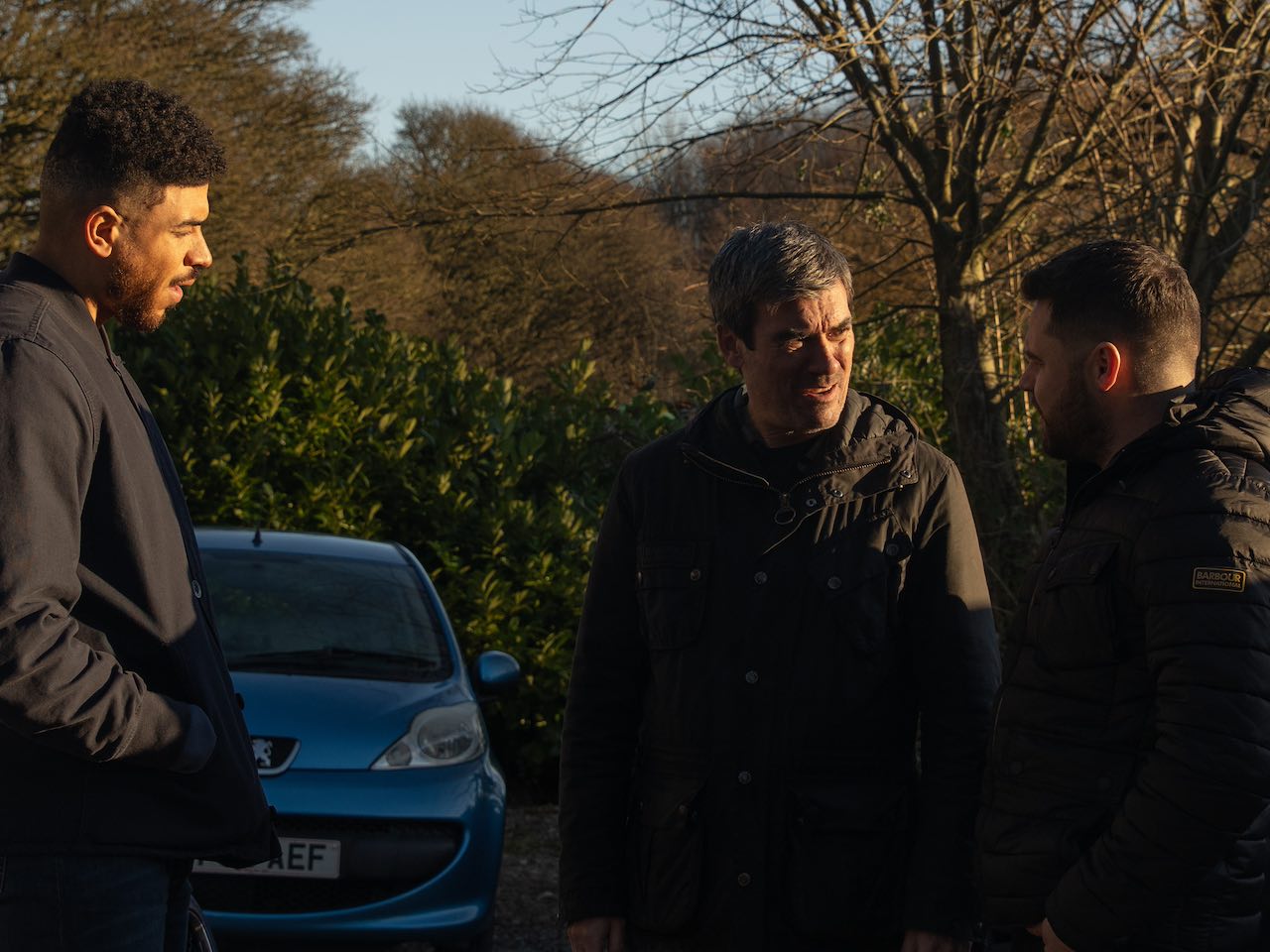 Nate, Cain and Aaron on Emmerdale on March 6, 2024