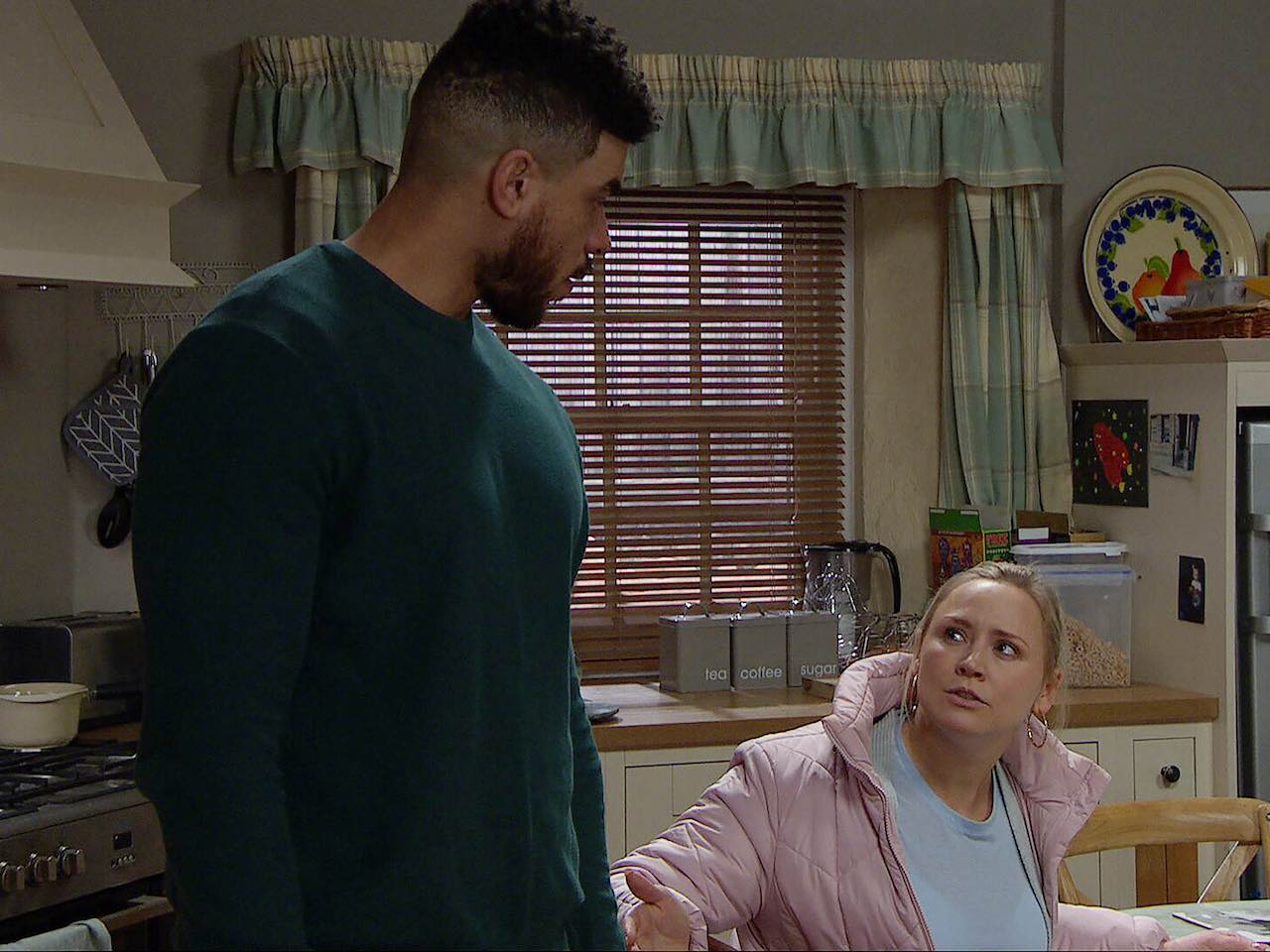 Nate and Tracy on Emmerdale on February 19, 2024