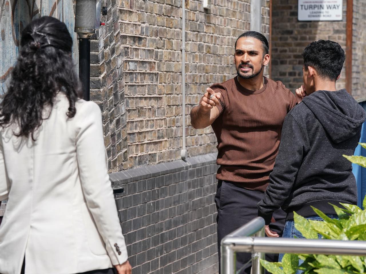 Ravi, Nugget and Suki on EastEnders on September 20, 2023