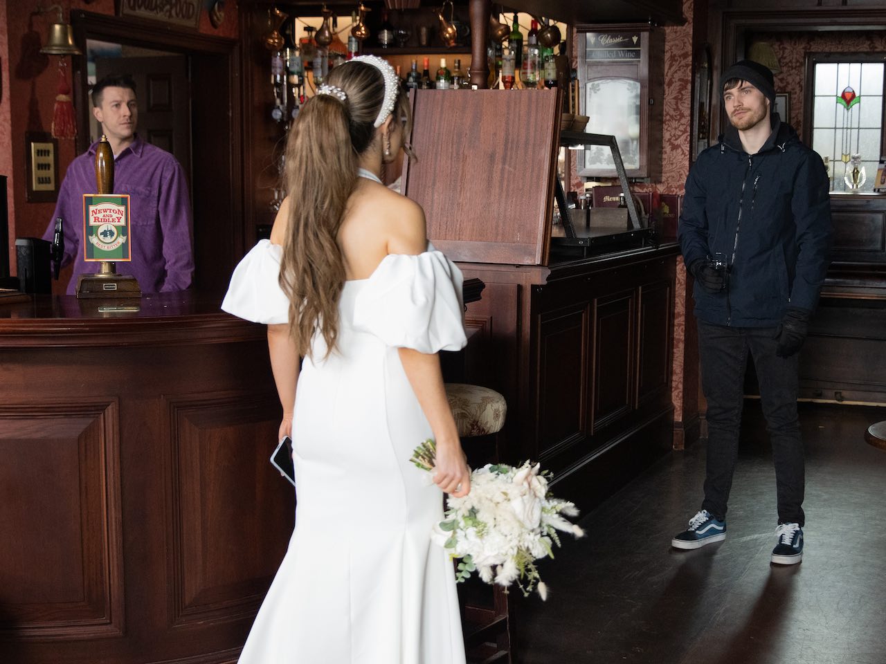 Justin, Daisy and Ryan on Coronation Street on March 27, 2023