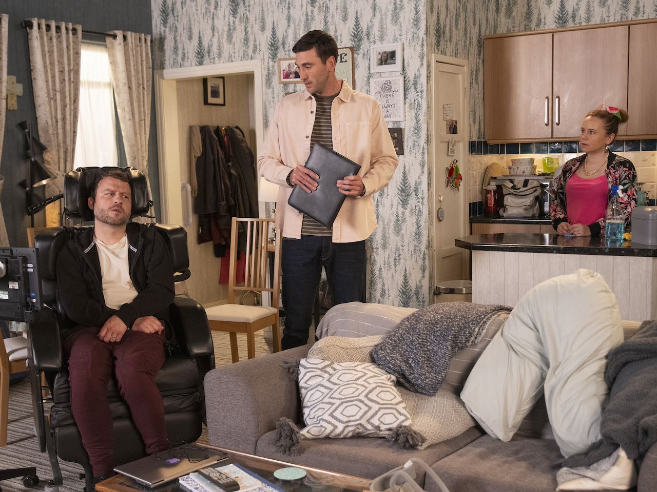 Kit, Paul and Gemma on Coronation Street on July 1, 2024