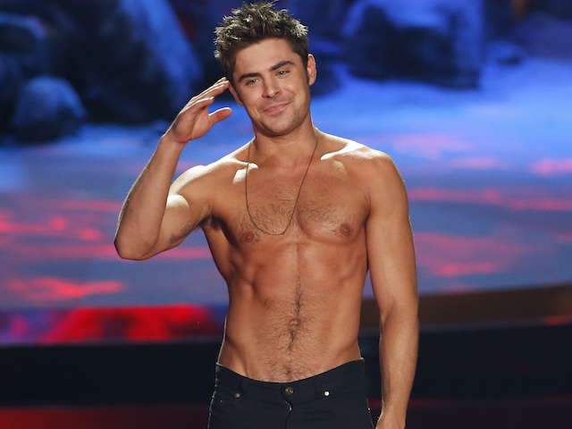 Zac Efron at the MTV Movie Awards in Los Angeles on April 13, 2014